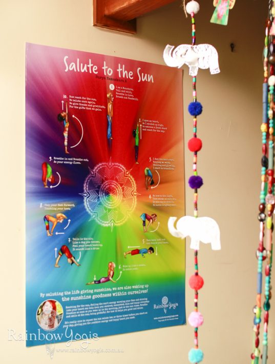 Rainbow Yogis Poster - Sun Salute - Surya Namaskara A - Close up 1